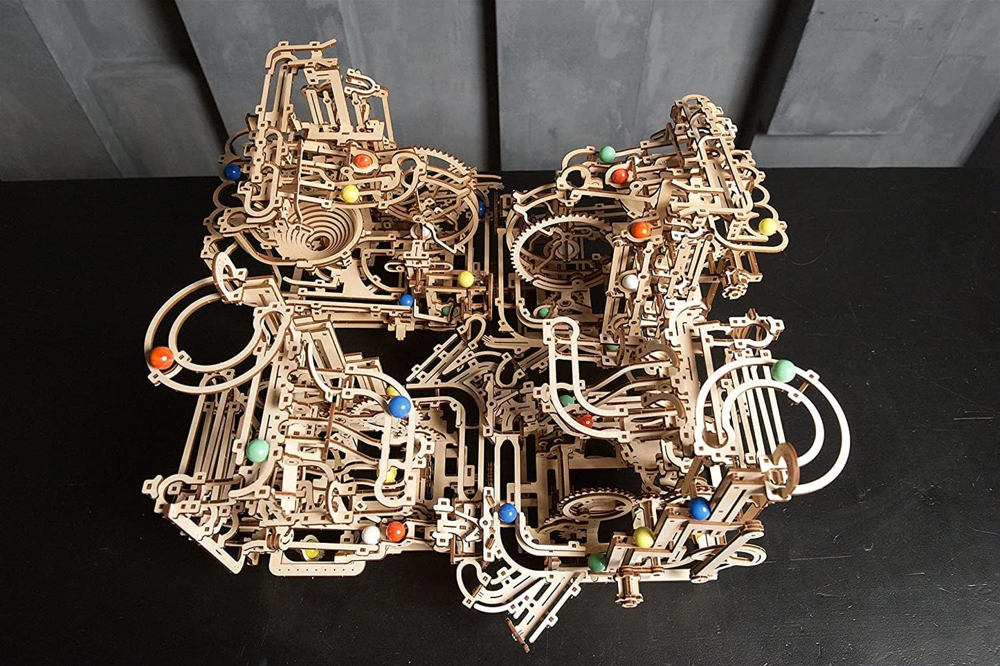 UGEARS 3D Wooden Puzzles for Adults - Wooden Marble Run Tiered Hoist Model Kit - Advanced Wooden 3D Puzzle Model Building Kits - DIY Marble Race as Hobbies for Men and Women Adult Crafts - 315 Pcs