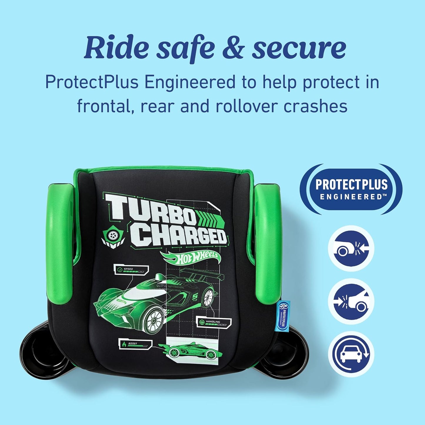 Graco TurboBooster 2.0 Backless Booster Car Seat, Hot Wheels Gamer, Travel Booster Seat for Children Ages 4-10, Weight 40-100 Pounds and Height up to 57 Inches