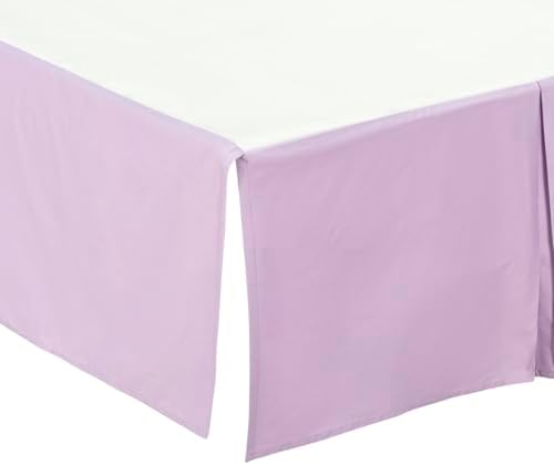 EVERYDAY KIDS Lavender Purple Pleated Crib Skirt; 100% Natural Cotton Nursery - Image 7