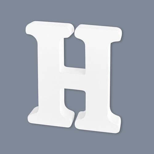 6 Inch White Unfinished Wooden Letters by HANWER