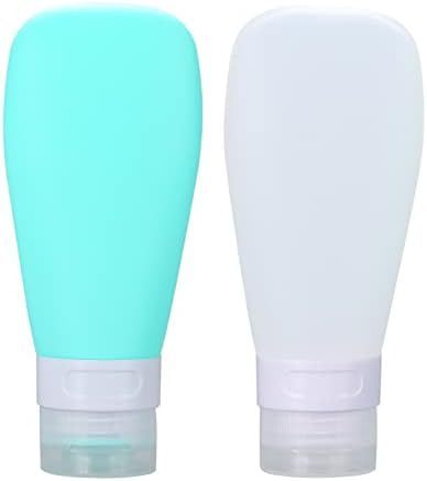 LUFEVRM 2 Pcs Silicone Travel Bottles, 3oz Leak Proof Refillable Squeeze by LUFEVRM