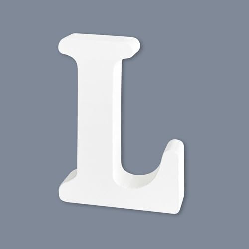 White Unfinished Wooden Letters, 6 Inch Wood Letters by HANWER