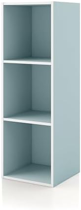 Homes: Inside + Out Apexa 3-Cube Storage Organizer Shelves, Stackable Wood by HOMESInsideOut