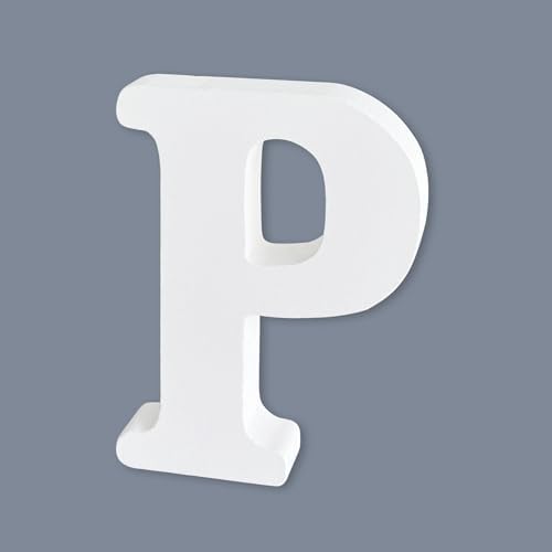 White Wood Letters, 6 Inch Unfinished Wooden Letters by HANWER
