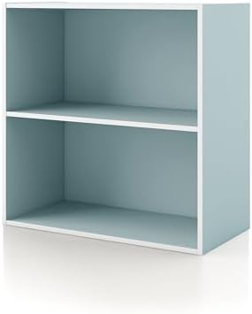 Homes: Inside + Out Apexa 2-Tier Cube Storage Organizer Shelves, Stackable Wood by HOMESInsideOut