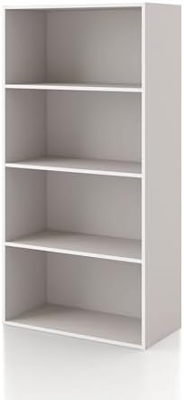 Homes: Inside + Out Apexa 4-Tier Cube Storage Organizer Shelves, Stackable Wood by HOMESInsideOut