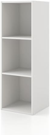 Homes: Inside + Out Apexa 3-Cube Storage Organizer Shelves, Stackable Wood by HOMESInsideOut