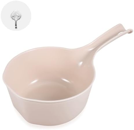 Plastic Water Scoop for Bath, Light Pink Shower Bucket, Bathroom Water Scoop Cup by PAMISO