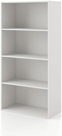 Homes: Inside + Out Apexa 4-Tier Cube Storage Organizer Shelves, Stackable Wood by HOMESInsideOut