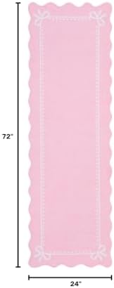 Garvee Scalloped Bow Runner Rug 2x6 Washable Kitchen Runner Rug Non-Slip - Image 2