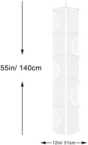 2Pcs Hanging Stuffed Animal Storage Hammock Net 5 Tiers - Image 3