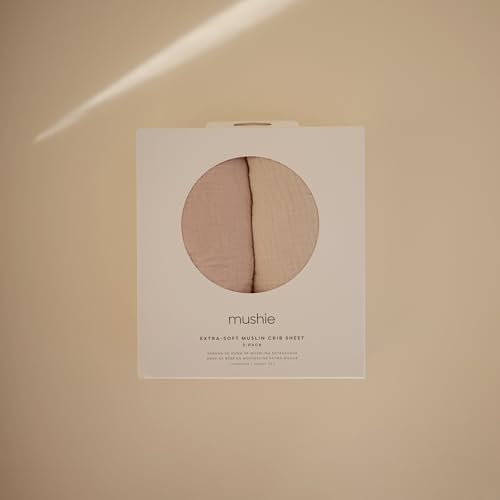 mushie Extra Soft Muslin Fitted Crib Sheet 2-Pack | 192 Thread Count | 28"x 52" - Image 4