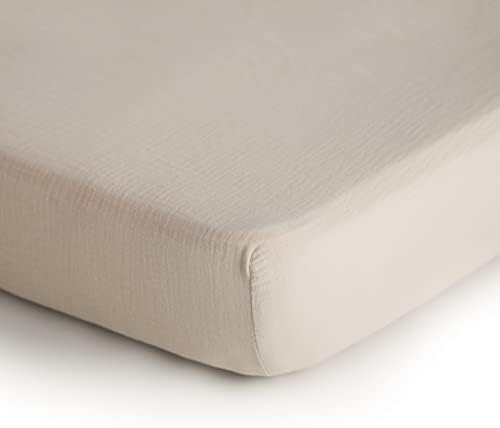 mushie Extra Soft Muslin Fitted MINI Crib Sheet | 24"x 38" - Image 2