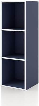 Homes: Inside + Out Apexa 3-Cube Storage Organizer Shelves, Stackable Wood by HOMESInsideOut