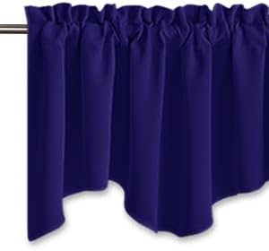 NICETOWN Navy Blue Blackout Valance Curtains - Image 3