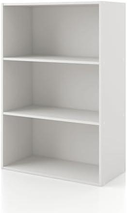 Homes: Inside + Out Apexa 3-Tier Cube Storage Organizer Shelves, Stackable Wood by HOMESInsideOut
