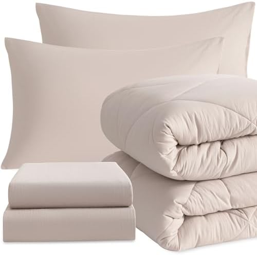 NTBAY Twin Comforter Set with Sheets, 5 Pieces Soft and Breathable Twin Bedding by NTBAY