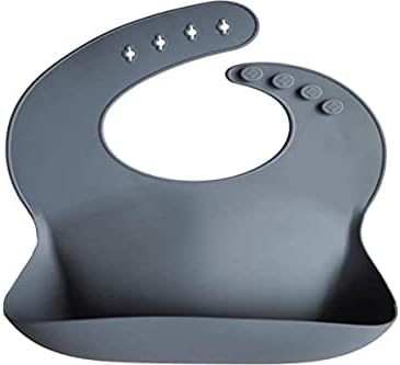 mushie Silicone Baby Bib | Adjustable Fit Waterproof Bibs - Image 4