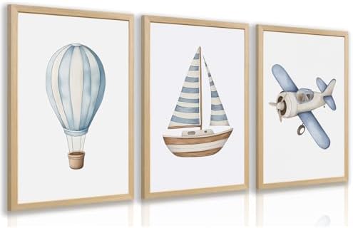 Hot Air Balloon Nursery Decor, Baby Boy Nursery Decor, Airplane Wall Decor by Clicyre