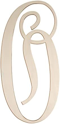 Cursive Wooden Letters O for Wall Decor Large Wood Monogram Letters 14 Inch by Focal20Craft