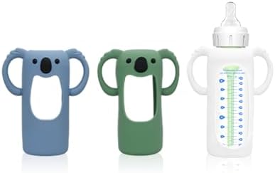 3 Pack Silicone Bottle Sleeves for Dr. Brown's Glass Baby Bottles, 8 oz by Unknown