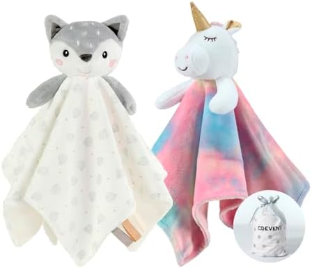 CREVENT Cozy Plush Baby Security Blanket, Loveys by CREVENT