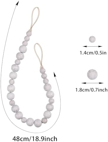 2 Pack Wood Bead Curtain Tieback, Boho Curtain Holdback - Image 5