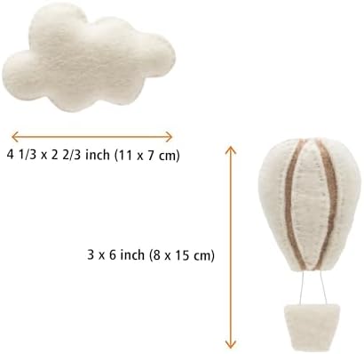 GLACIART ONE Hot Air Balloon & Cloud Decoration | Hanging Wall Decor, Bedroom - Image 5