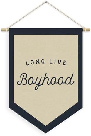 Boys Room Decor, Long Live Boyhood Linen Canvas Banner, Boy Nursery Wall by Unknown