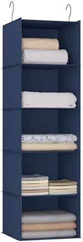 Hanging Closet Organizer 5-Shelf, Oxford Fabric Wardrobe Storage by DonYeco