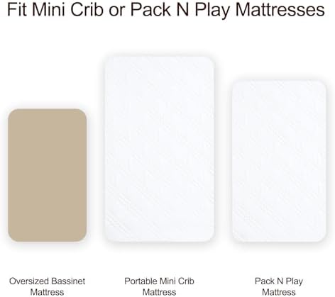 David’s Kids 2 Pack Mini Crib Waterproof Cover, Soft Pad Cover - Image 5