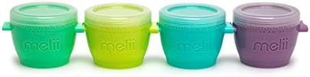 melii Snap & Go Baby Food Storage Containers | 4 Pack 4 oz, Stackable Snack by melii