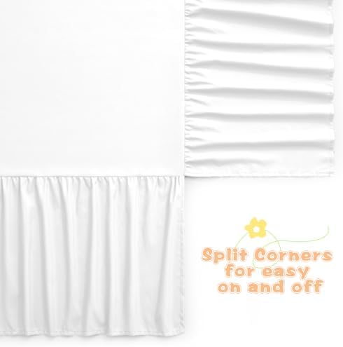SiinvdaBZX White Crib Skirt Dust Ruffle, Microfiber Crib Bed Skirt - Image 6