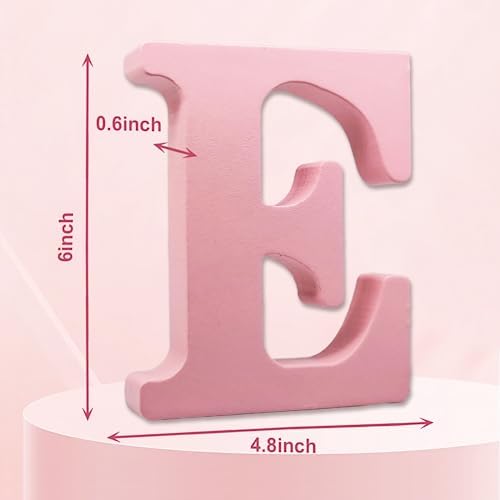 AOCEAN 6 Inch Pink Wood Letters Unfinished Wooden Letters - Image 2