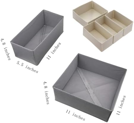 Bructhun Drawer Organizer Set of 4- Fabric Storage Bins - Image 3