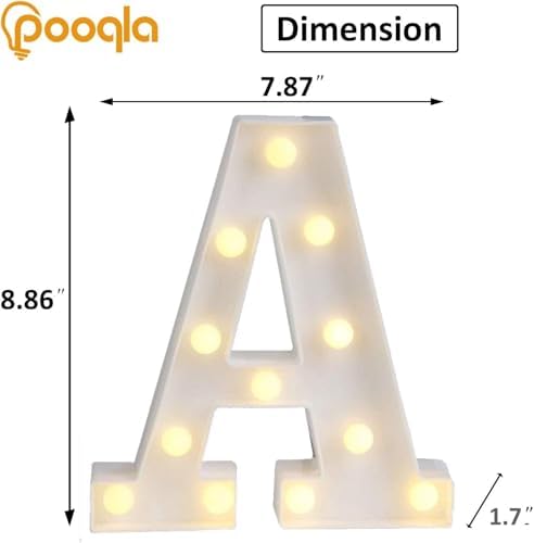 Pooqla LED Light Up Letters, Warm White and Colorful Lighted Marquee Letters - Image 6