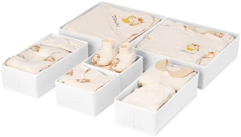 DIMJ Drawer Organizer Clothes, 6 Pack Fabric Drawer Organizer Bins, Foldable by DiMJ