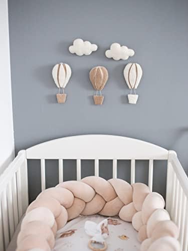 GLACIART ONE Hot Air Balloon & Cloud Decoration | Hanging Wall Decor, Bedroom - Image 4