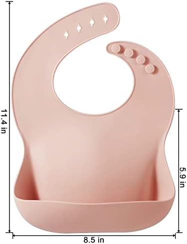 PandaEar Set of 3 Silicone Baby Bibs, Waterproof Soft Adjustable Bibs - Image 2