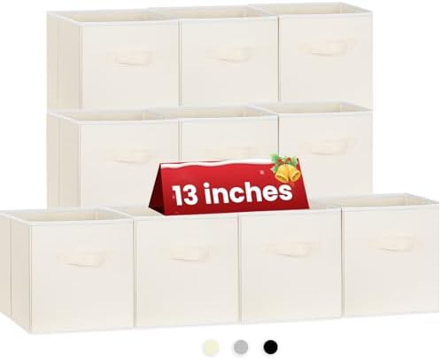 Criusia Large Storage Cubes, 13 Inch Cube Storage Bins by Criusia