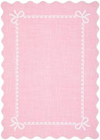 GarveeHome Scalloped Bow Rug 5x7 Washable Pink Rugs - Image 4