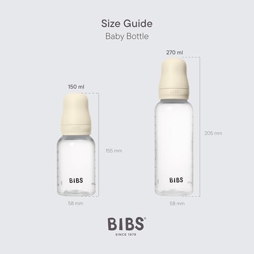 BIBS Plastic Baby Bottle, 150 ml, Silicone Nipple, Baby Blue - Image 3