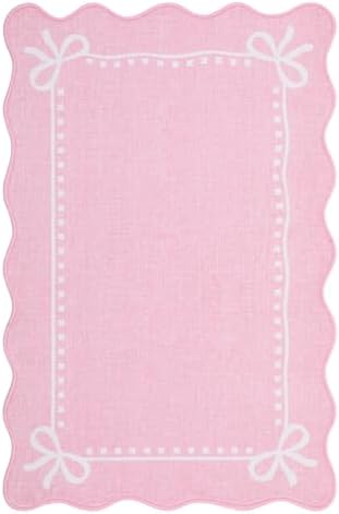 Garvee Scalloped Bow Rug Washable 2x3 Area Rug - Image 4