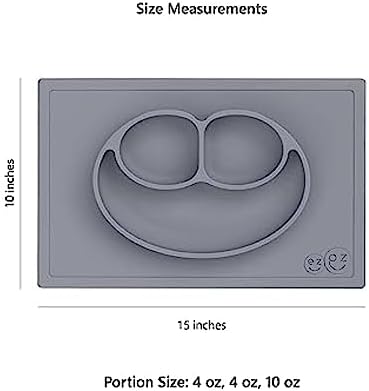 ezpz Happy Mat - 24 Months+ - 100% Silicone Suction Plate - Divided Toddler - Image 5