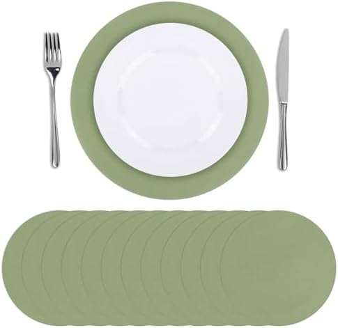 SHACOS 100 PCS Round Paper Placemats 13 inch Disposable Paper Place Mats by SHACOS