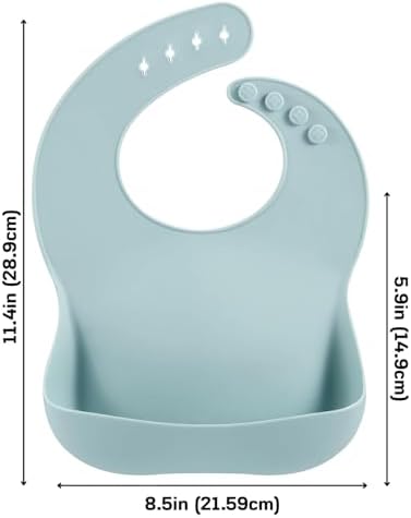 PandaEar Set of 3 Silicone Baby Bibs Waterproof, 10-72 Months - Image 6