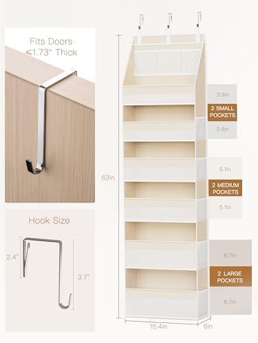 Criusia Over the Door Organizer, 6-Shelf Closet Hanging Storage - Image 2