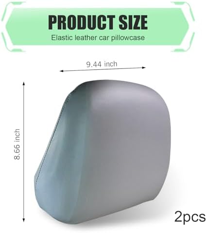 Shakas 2 PCS Cars Headrest Covers, Full Wrap-around Non-marking Fit - Image 2