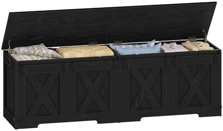 Hzuaneri 59" Rustic Storage Chest and Bench | 70 Gal | 330lb Seat by Hzuaneri