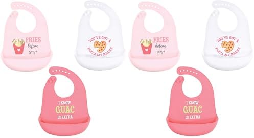 Hudson Baby Unisex Baby Silicone Bibs, Fries Before Guys, One Size by HudsonBaby